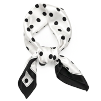 Ymapinc Silk Scarf for Women, Black and White Polka Dot Vintage Bandana, Soft Purse Scarf for Handbags, Hair Neck Bag Accessory, Fashion Kerchief - 66x66 cm