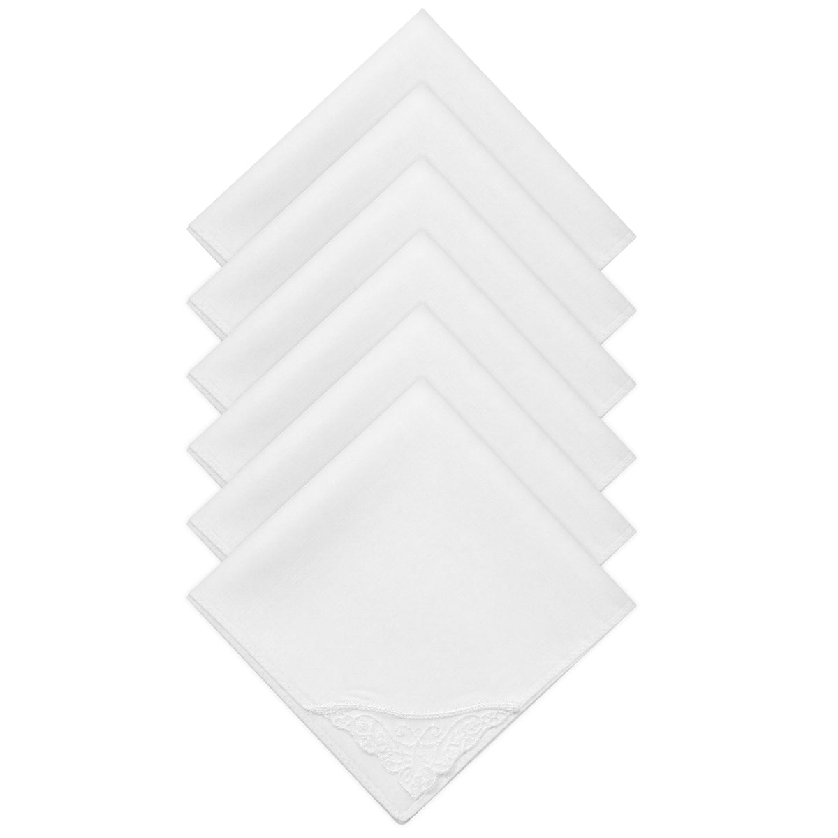 RAHHLIZS 6pcs Ladies Handkerchiefs White Handkerchiefs for Women