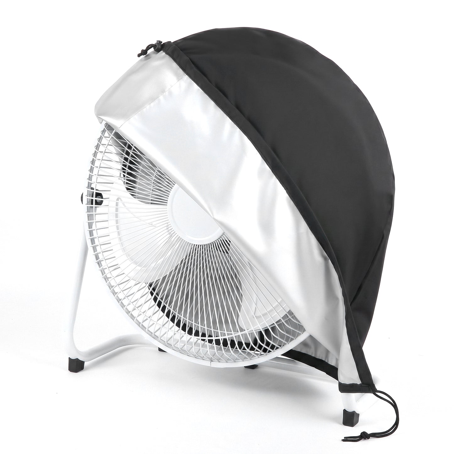Industrial Fan Cover Heavy Duty Waterproof Dustproof Outdoor Fan Cover For 18-20" High Velocity Floor Fan, Fits 24.02 X 24.02 X 7.48 Inches, Oxford Black With Drawstring Storage Bag