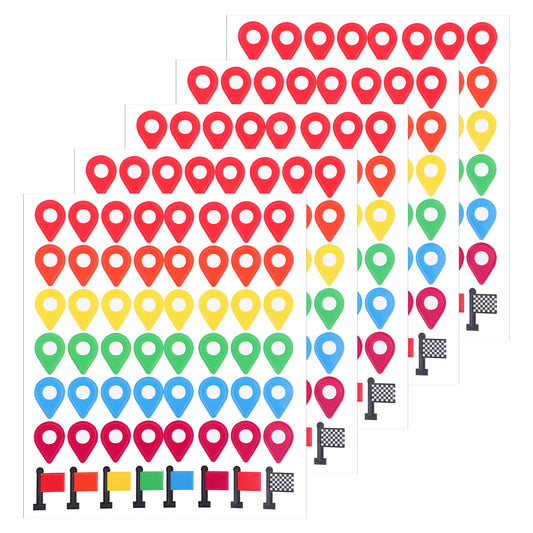 280 PCS Colorful Map Location Stickers Self Adhesive Peel and Stick Indicator Labels Map Pointer Stickers Camping Adventure Sites Sticker for Travel Planning Destinations Handmade Projects