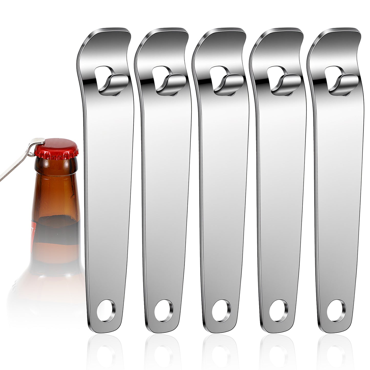 5pcsVial Opener Stainless Steel Vial Decapper Tool Remover Oral Liquid Seal Opener Keychain Vials Seals Remover Tool Bottle Opener for Beer Bottle Can Jar Lid and Other Glass Vials Home Use