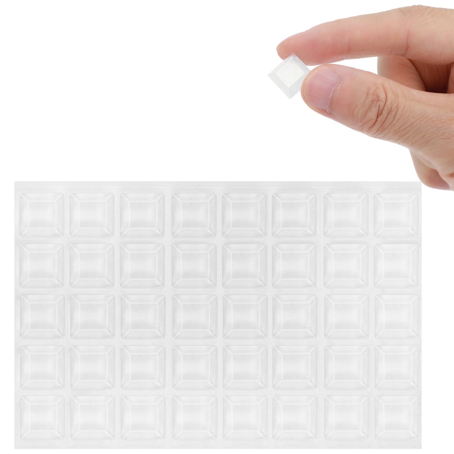 40 PCS Rubber Feet Self Adhesive Rubber Pads Door Bumpers Large, Clear Self Adhesive RubberBumpers for Electronics, Speakers, Furnitures, Audio Equipment - Tall Square, 1.3× 1.3 ×0.4 cm