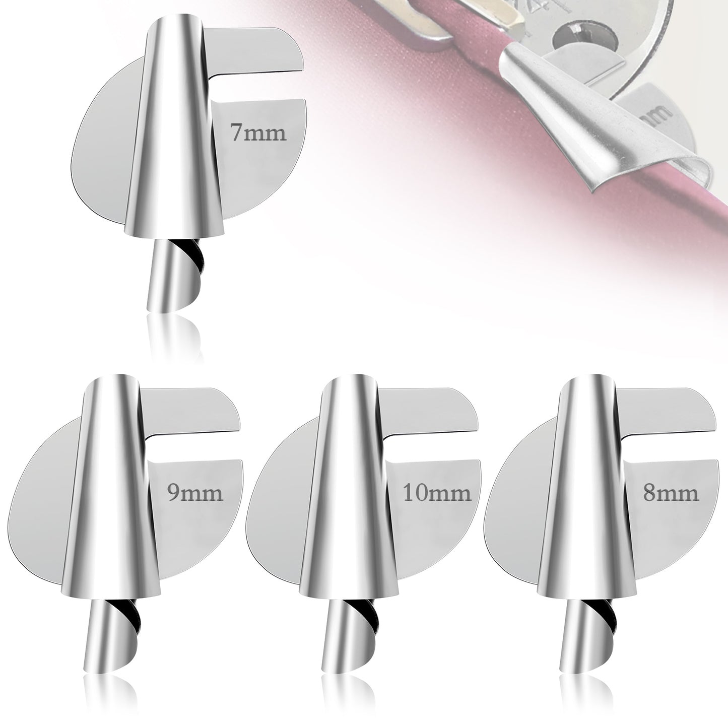 Ouligay 4Pcs Sewing Rolled Hemmer Foot, Rolled Hem Foot, Sewing Machine Foot, Universal Rolled Hem Presser Foot Set for Sewing Machine, Wide Narrow Sewing Machine Feet 4 Sizes 7-10mm