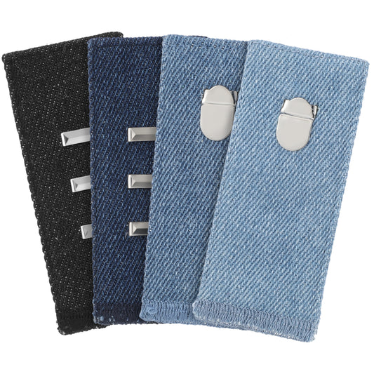 Teaaha 4 pcs Hook Waist Band Extenders Pants Waist Extenders with Metal Hook Adjustable Waistband Extender for Men Women, Pants, Jeans, Skirts, Trousers