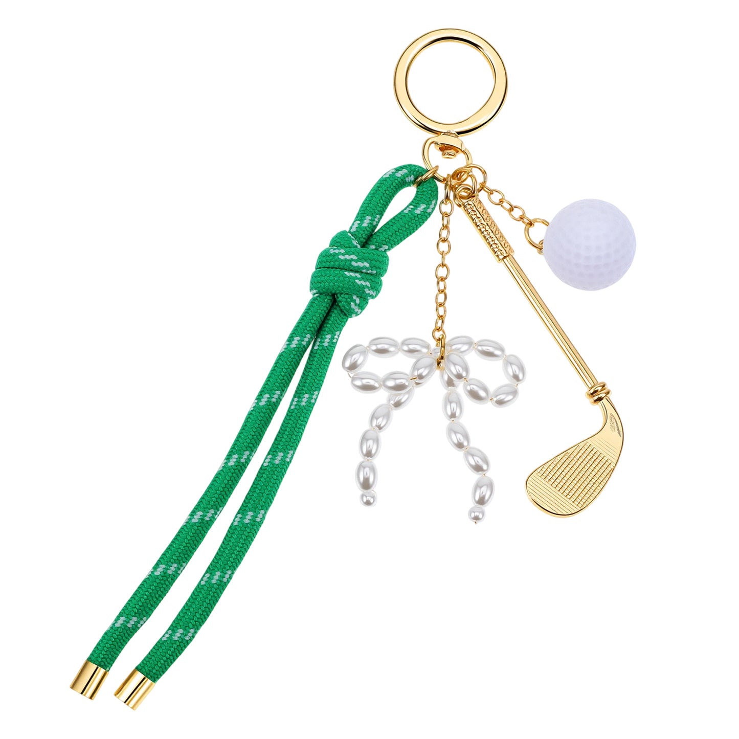Shimmeroo Golf Bag Charm Keychain, Elegant Nylon Rope Accessory for Women, Fashion Jewelry Gift for Golfer Lover