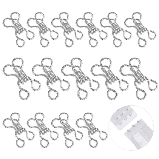 Ymapinc Hook and Eye Closures for Clothing - Hook and Eye Sewing, Bra Hooks Replacement, Bra Clasp, Bra Hooks for Straps, 100pcs Invisible Safety Buckle - Silver