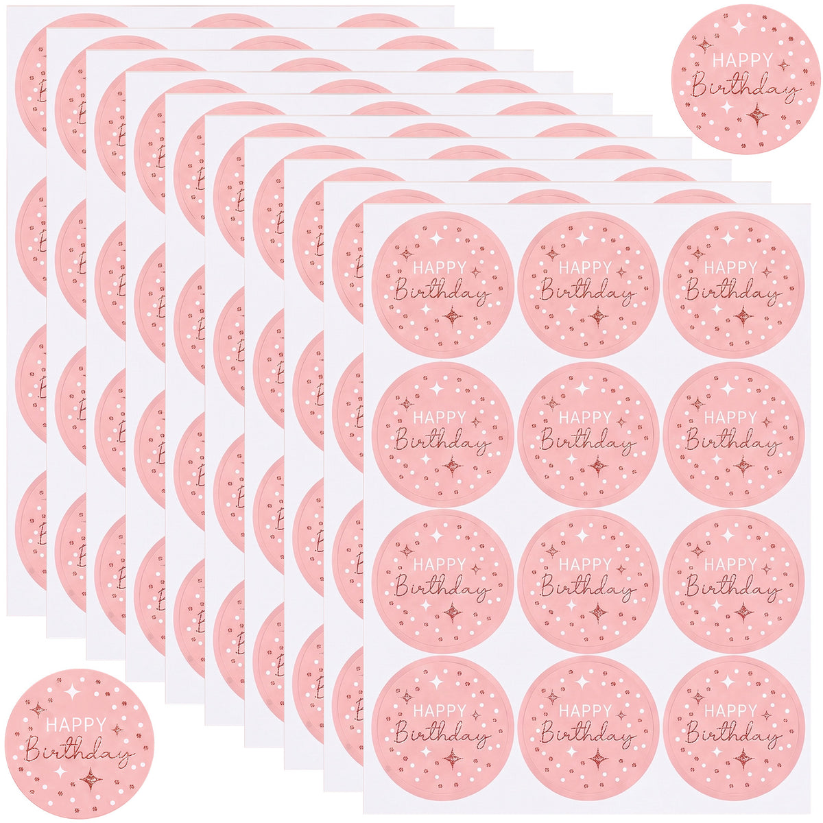 RAHHLIZS 120pcs Happy Birthday Stickers for Kids