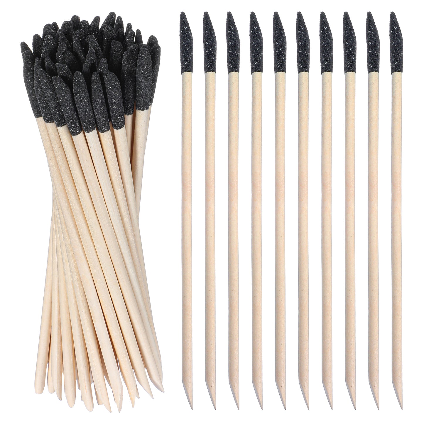 50 Pcs sanding sticks Double End Matchsticks Sanding Twigs Fine Detailing Polishing Sticks for Tight Spaces Wood Plastic Models 120/280 Grit, 5.43 Inches