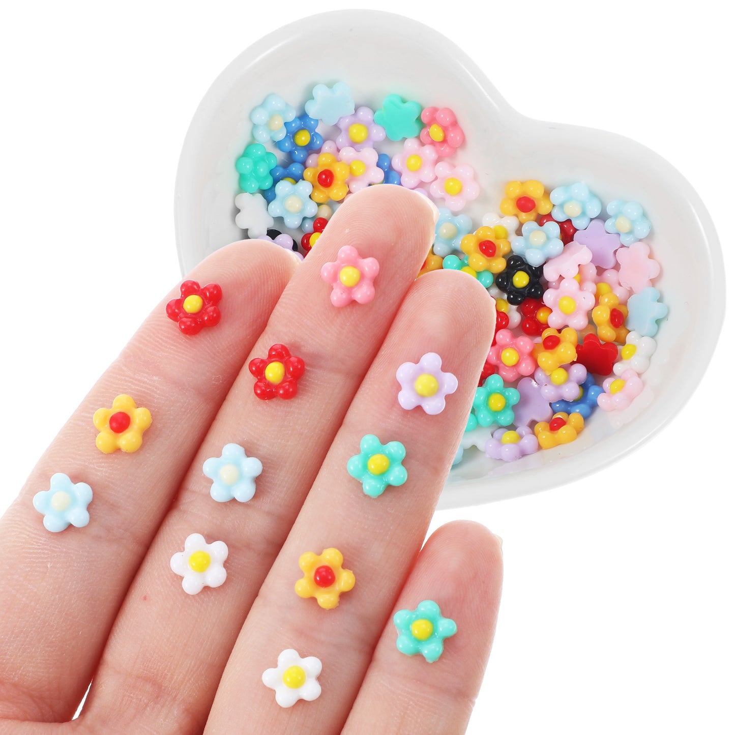 100 Pcs Mini Flowers For Crafts Minature Flowers For Minature Houses Resin Daisy Flower Dollhouse Miniature Flower For Tiny Things For Fairy Garden Dollhouse Micro Landscaping Terrarium Decoration