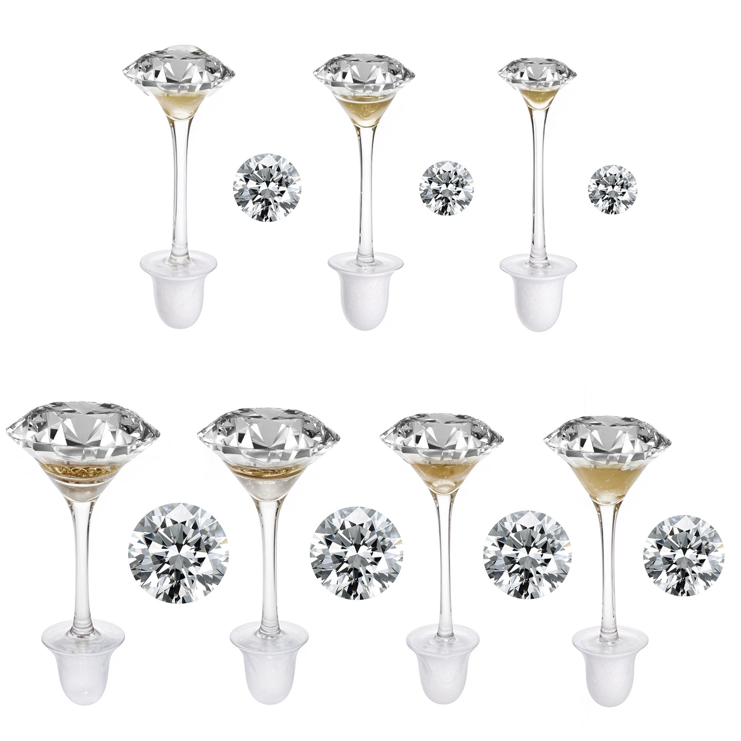 Plastic Post Earrings for Women 7 Sizes Clear Cubic Zirconia Earring Plastic Earrings for Sensitive Ears With Earring Posts and Backs Anti Allergy 2.5/3/4/5/6/7/8 mm Fit Mother Festival Gifts
