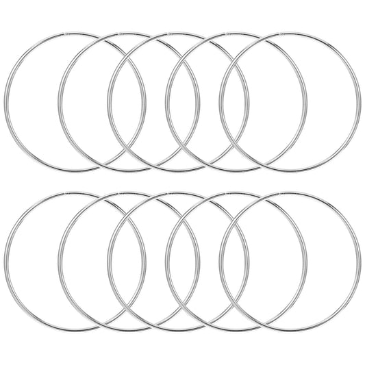 10 PCS Metal Rings for Craft Hoops Floral Macrame Hoops Rings for Making Wedding Wreath Decor, Dream Catcher and DIY Centerpiece Wall Hanging Craft (Silver, 200mm)