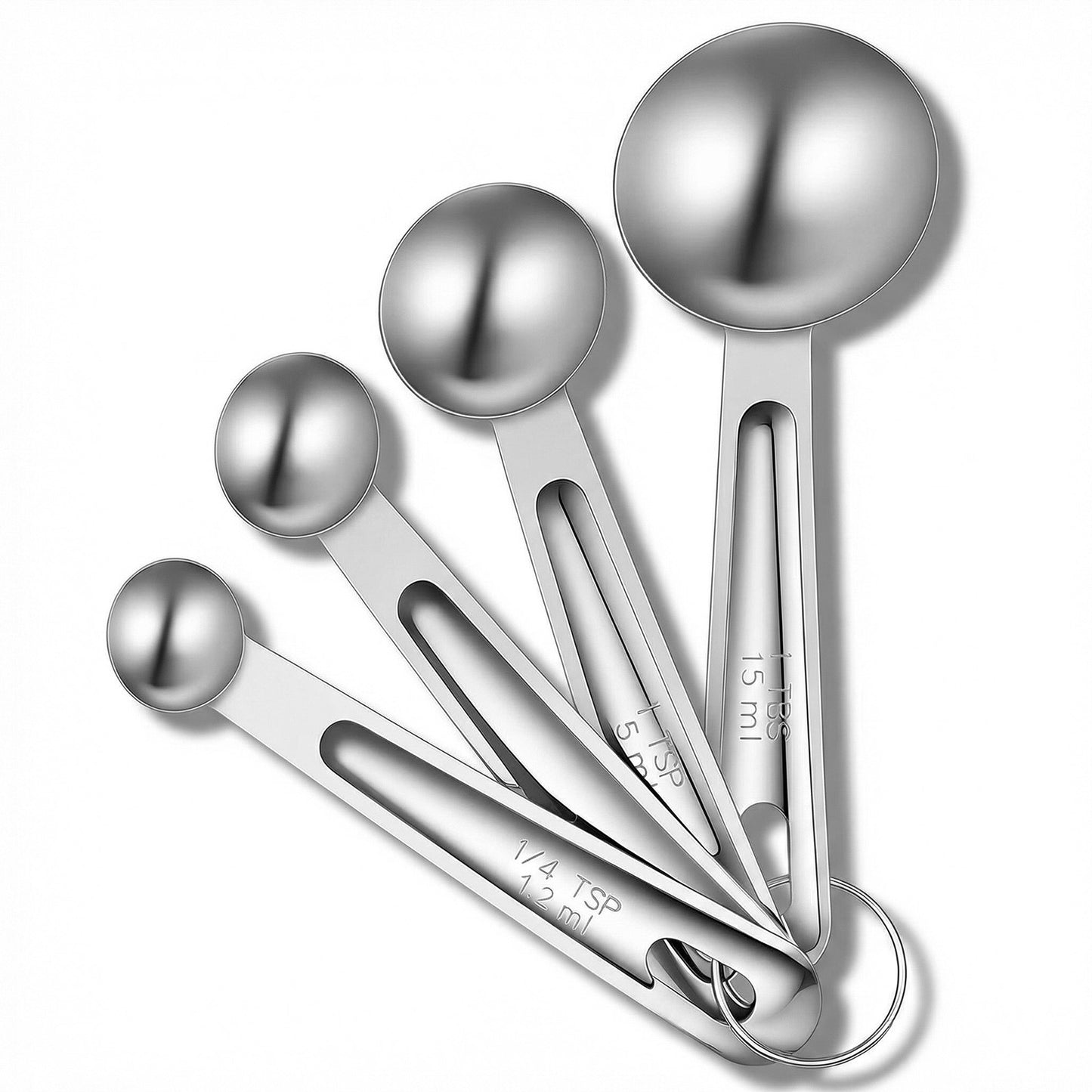 4Pcs Stainless Steel Measuring Spoons Set, Metal Measuring Spoons Set, Table Spoon Measure Spoon for Coffee, Teaspoon Scoop Kitchen Gadgets Cooking