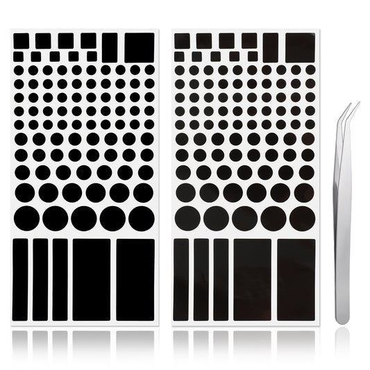 Tyqour 2Sheets Led Light Blocking Stickers, Blackout Stickers for Electronics, Light Dimming Stickers, Choose Between 100% Light Blocking or 50-80% Light Dimming Stickers