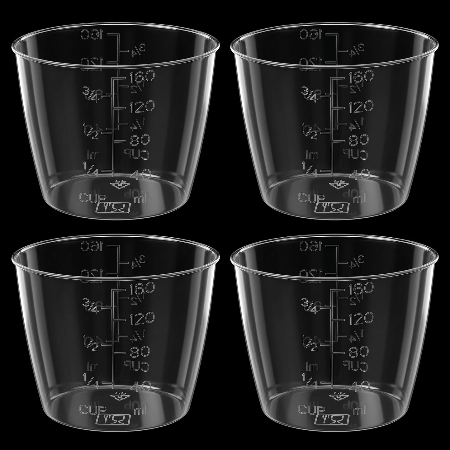 RAHHLIZS 4 PCS Rice Measuring Cup 160ml Rice Cup Plastic Transparent Rices Cooker Cups Double Scale Replacement for Measuringe Rices and Dry and Liquid Ingredient