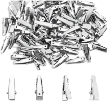 Tyqour 120PCS Small Alligator Hair Clips, Metal Silver Mini Aligator Clips for Hair Styling & Crafts DIY Supplies for Accessory Making