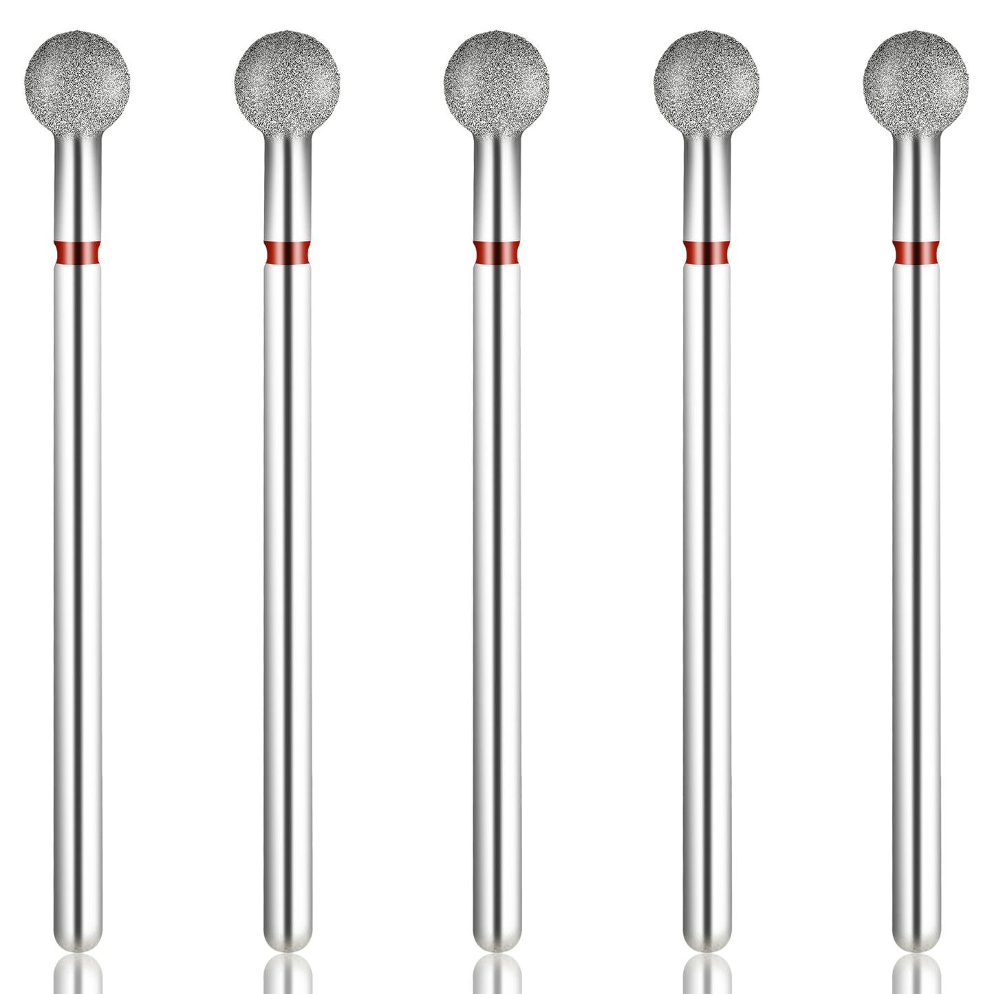 Teaaha 5PCS Ball Head Nail Drill Bits - 3/32" Professional Cleaning Cuticle Drill for Gel Nails, Mandrel Bits for Electric Nail Drills, Ideal for Manicures, Pedicures & Cuticle Care