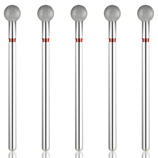 Teaaha 5PCS Ball Head Nail Drill Bits - 3/32" Professional Cleaning Cuticle Drill for Gel Nails, Mandrel Bits for Electric Nail Drills, Ideal for Manicures, Pedicures & Cuticle Care