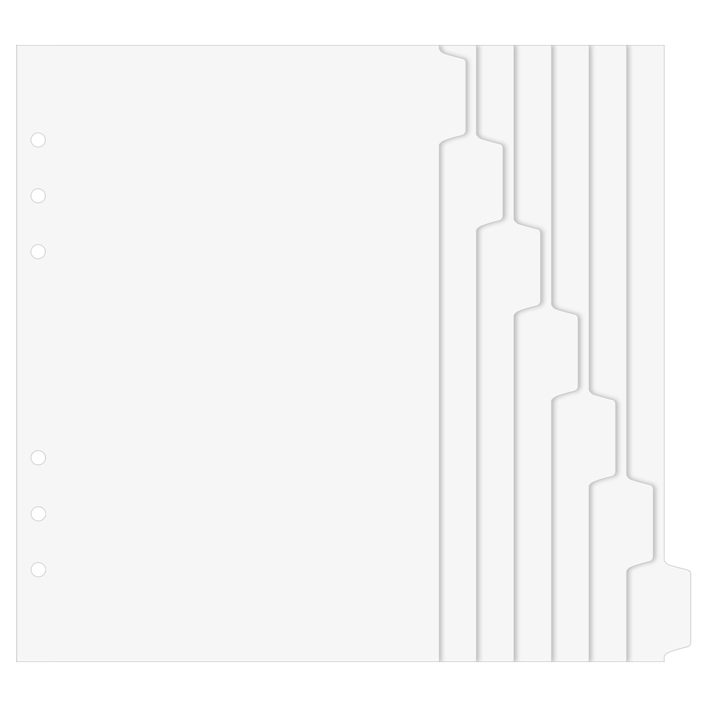 Nogeqi 7PCS A5 Binder Dividers, Clear Index Divider with Tabs, Plastic Refillable A5 Binder Inserts, Insertable Page Protectors for 6 Rings Notebook Journal Diary Memo Notepad
