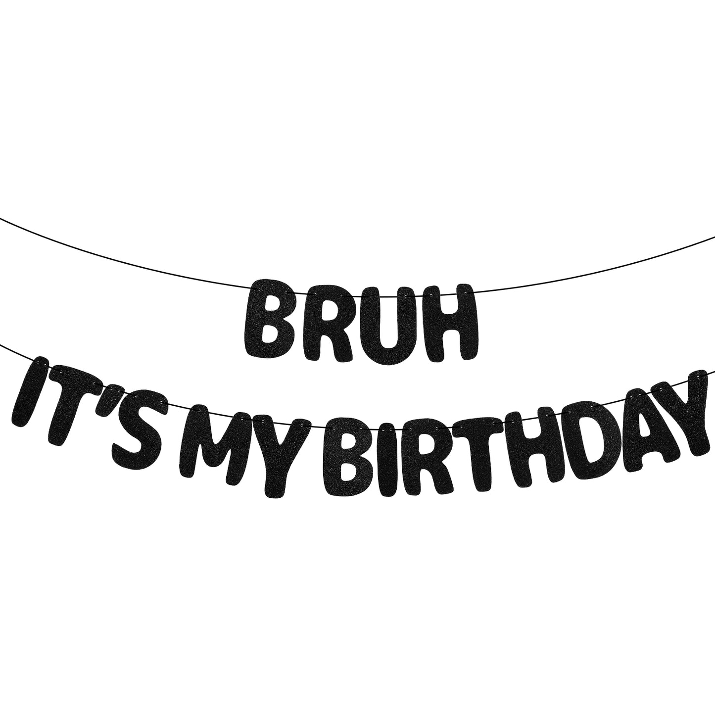 Tyqour Bruh It’s My Birthday Banner Black Happy Birthday Banner Preteen and Teen Boy Party Supplies Decorations
