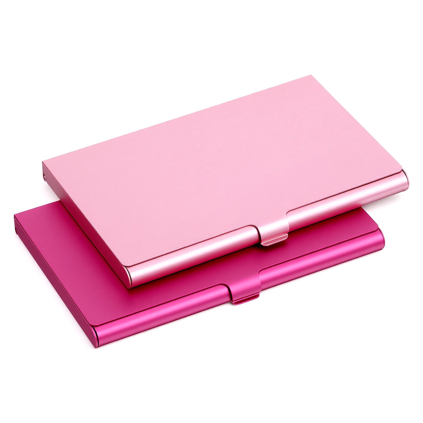 RAHHLIZS 2 Pack metal card holder, Pink & Rose Red metal credit card Case, Slim Flip business card case women, Business Card Holder for Men Women