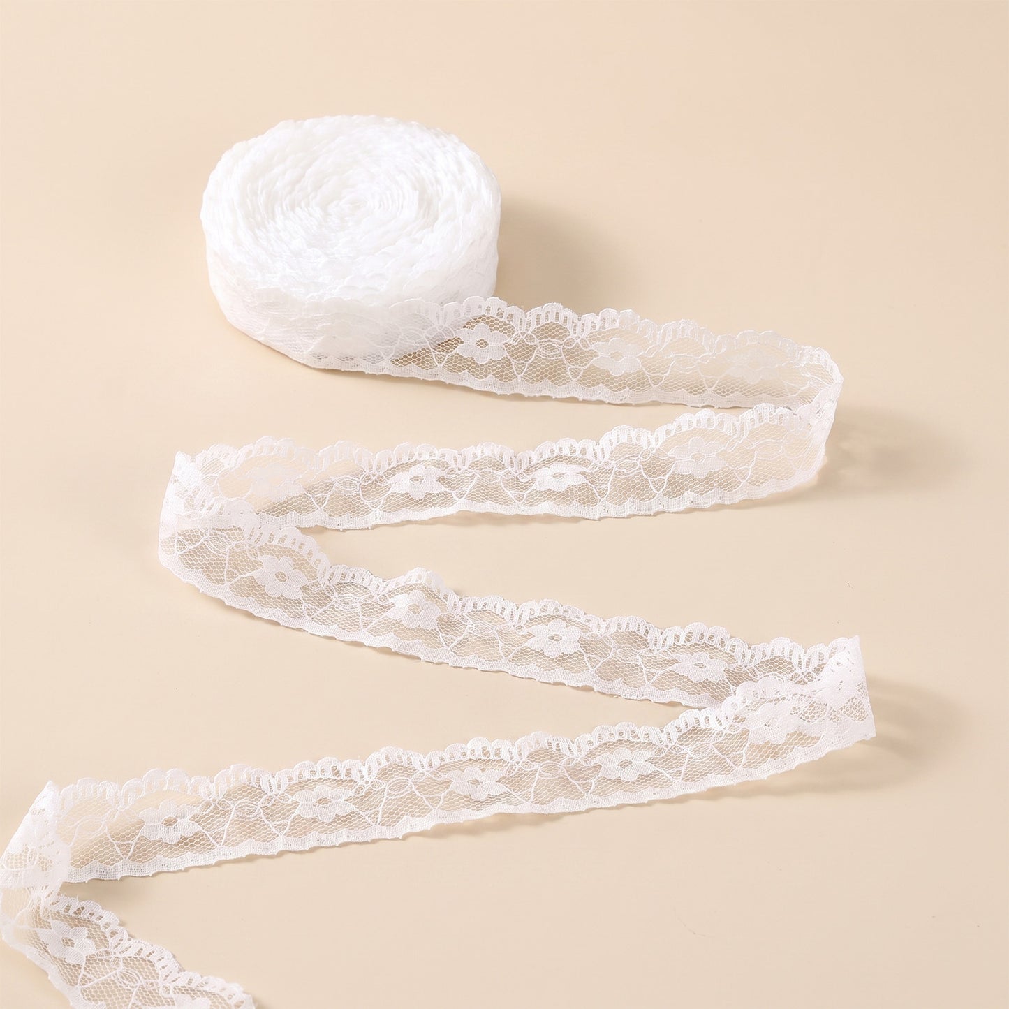 RAHHLIZS 20 Yard Lace Trim Ribbon, White Lace Trim
