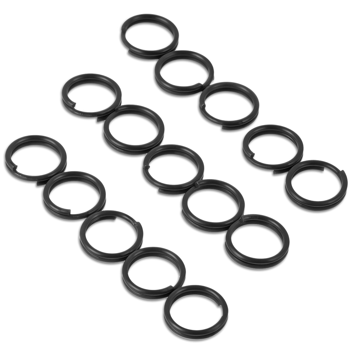 Ymapinc 50pcs Small Split Rings, 0.27inch/7mm Black Metal Jump Rings, Mini Stainless Steel Circle for Keychain Earring Crafts DIY