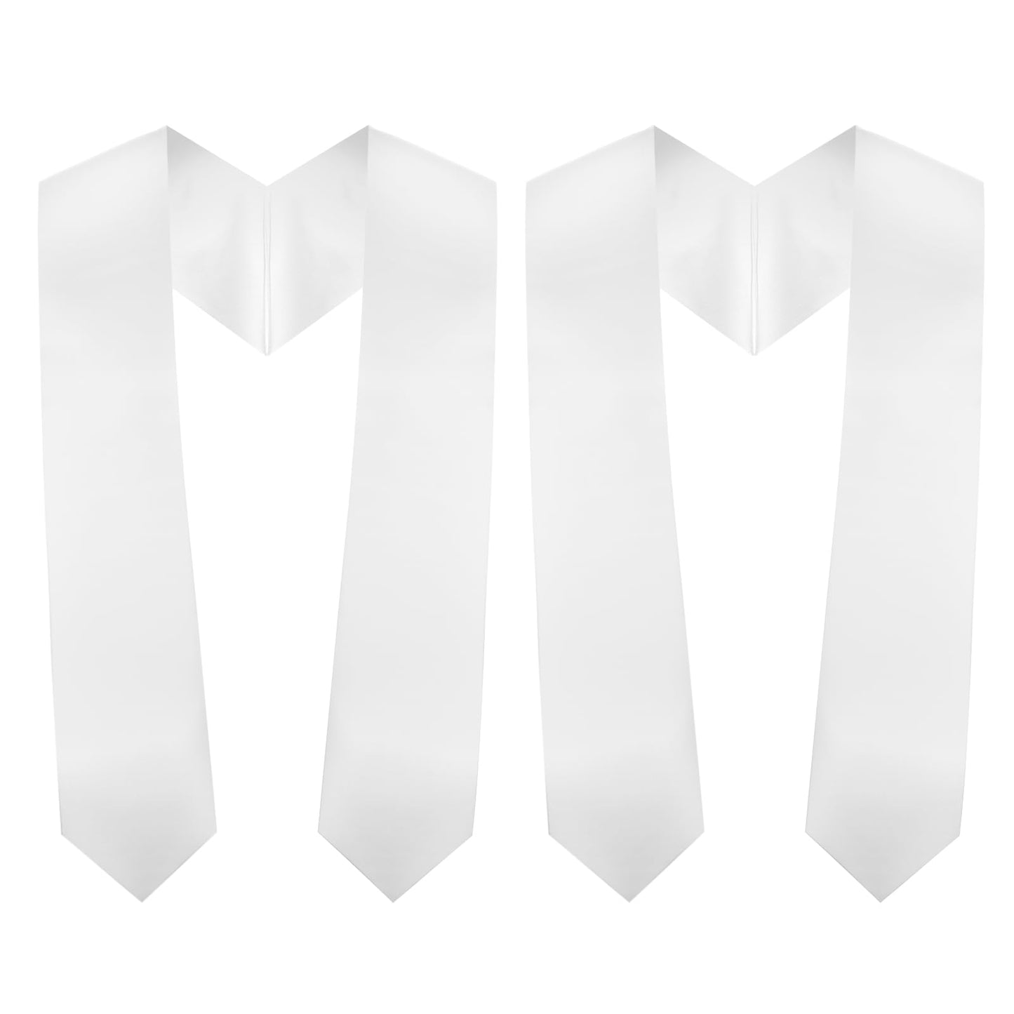 2 PCS Graduation Stole Sash Unisex White Stole Plain Sublimation Stoles Blanks Graduation Sash 2024 Honor Stole for School/Church Ceremony 30"