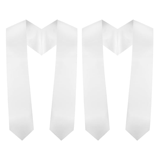 2 PCS Graduation Stole Sash Unisex White Stole Plain Sublimation Stoles Blanks Graduation Sash 2024 Honor Stole for School/Church Ceremony 30"