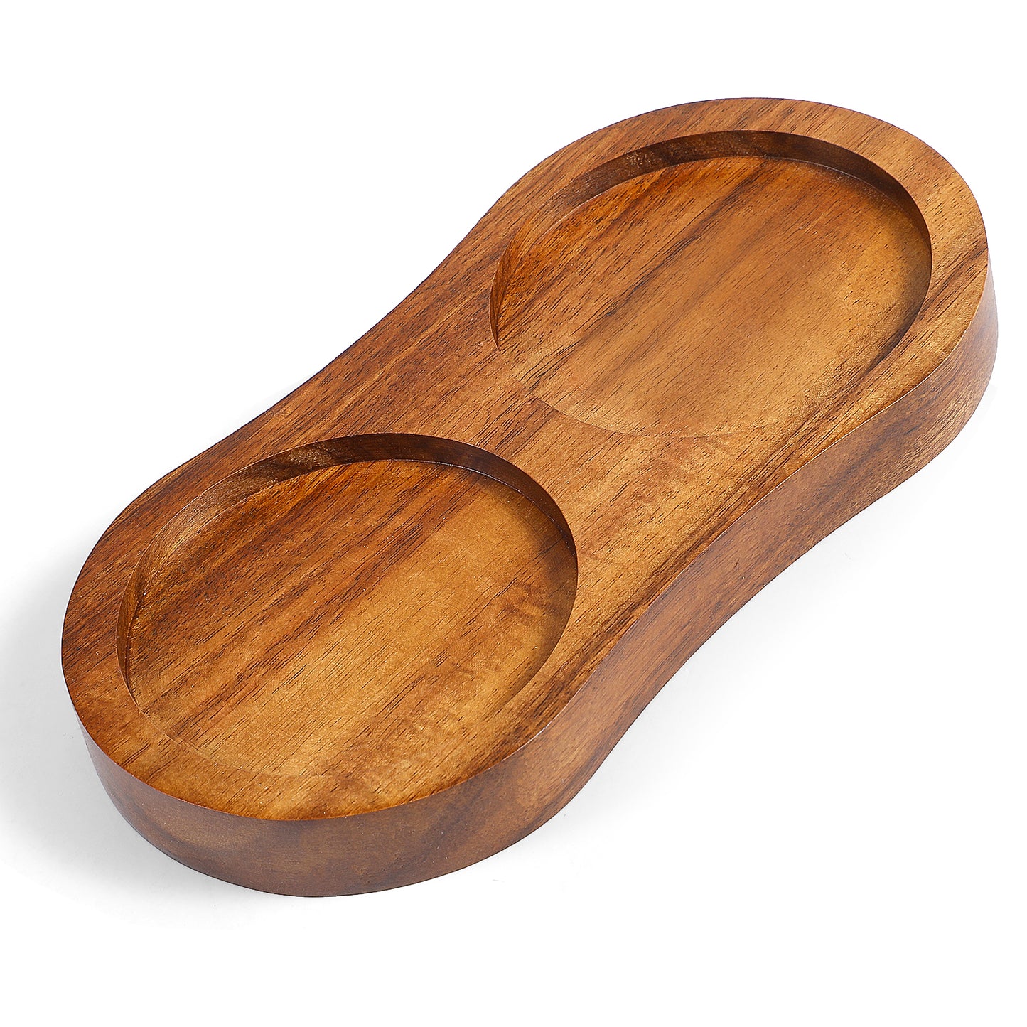 Salt and Pepper Grinder Mill Tray Salt Peppers Holder Acacia Wood Tray Wooden Salts and Pepper Shakers Trays (Not Included Mills)