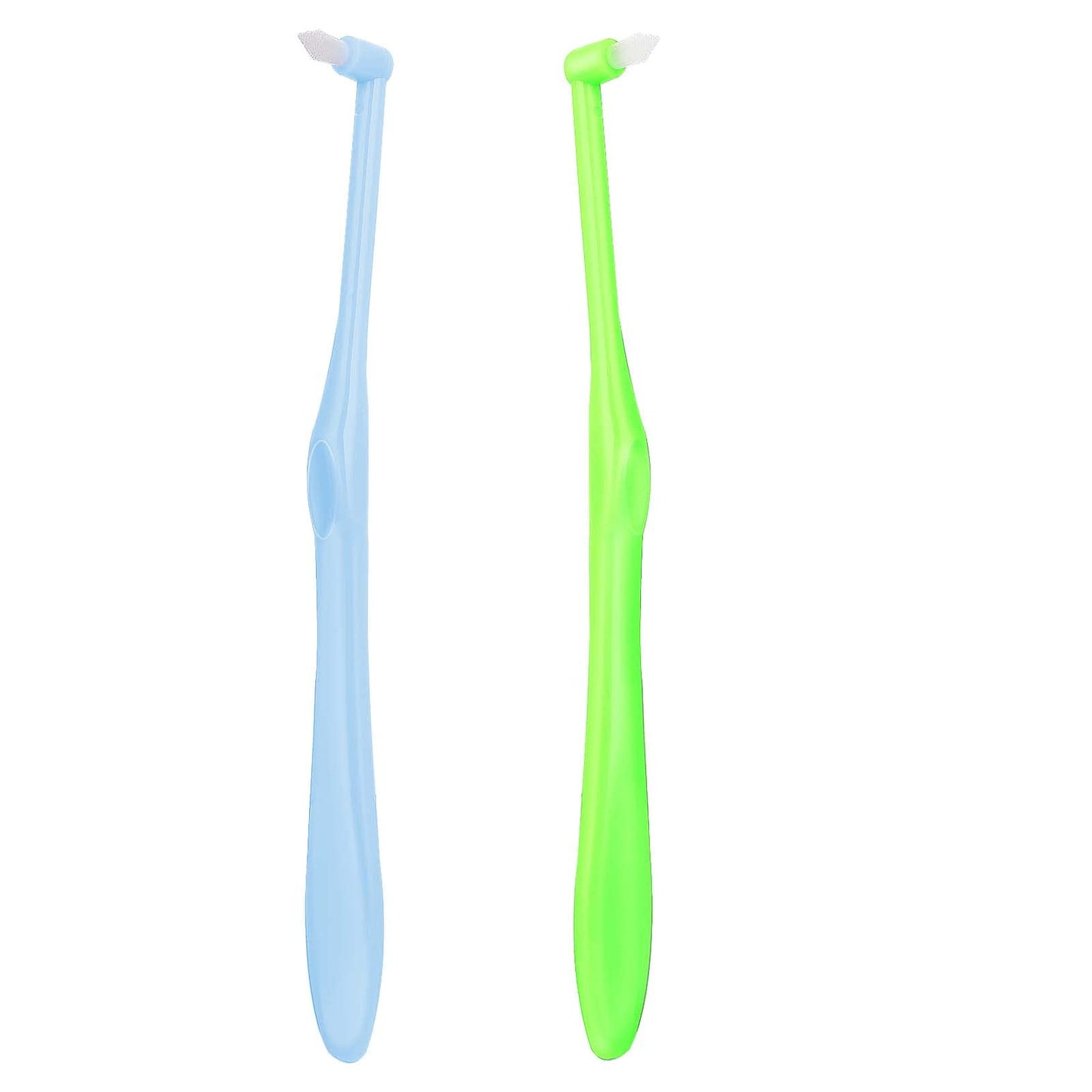 Ouligay 2 Pieces Tuft Toothbrush Single Tufted Toothbrush End-tuft Tapered Toothbrush Orthodontic Braces Toothbrush Compact Interdental Interspace Toothbrush for Detail Cleaning