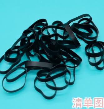 200pcs Silicone Rubber Bands, Black Silicone Flat Rubber Bands, Small Elastic Band, Reusable Rubbers Rings, Non-Slip Thick Heavy Duty Cable Ties for Office Supplies