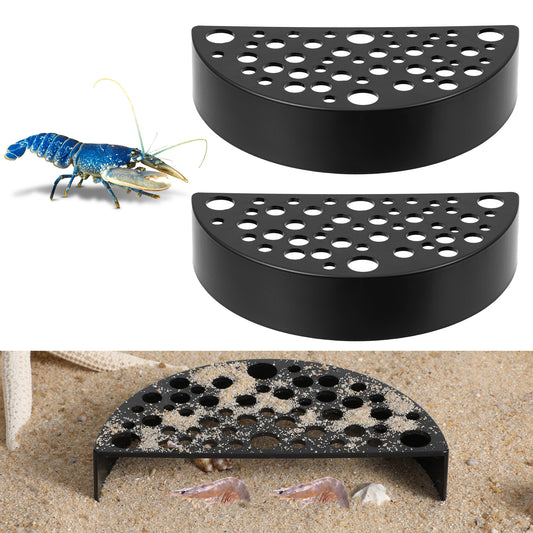 2 Pcs Aquarium Shrimp Hideout Shrimp Cave Fish Tunnel Hides Fish Tank Accessories for Shrimps Protection Suitable Prawn Small Fishes Aquatic Animal Lovers Women Men Festival Gifts Black 4.6×2.2 Inches