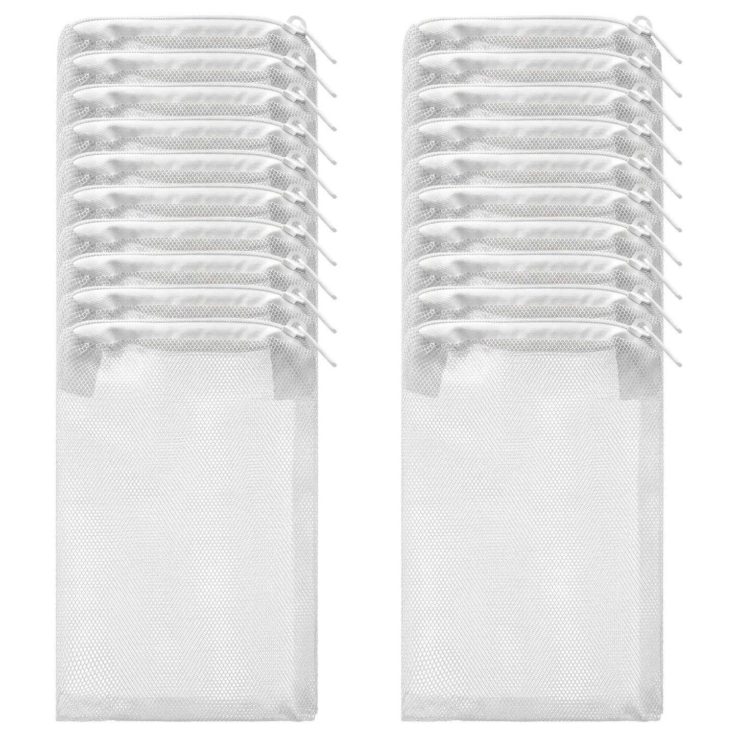 Sorcristy 20 Pcs Aquarium Filter Media Bags Fish Tank Extra Fine Mesh Bags Coarse Mesh Bag Nylon With Zipper White for Activated Carbon Ceramic Rings Bio Balls