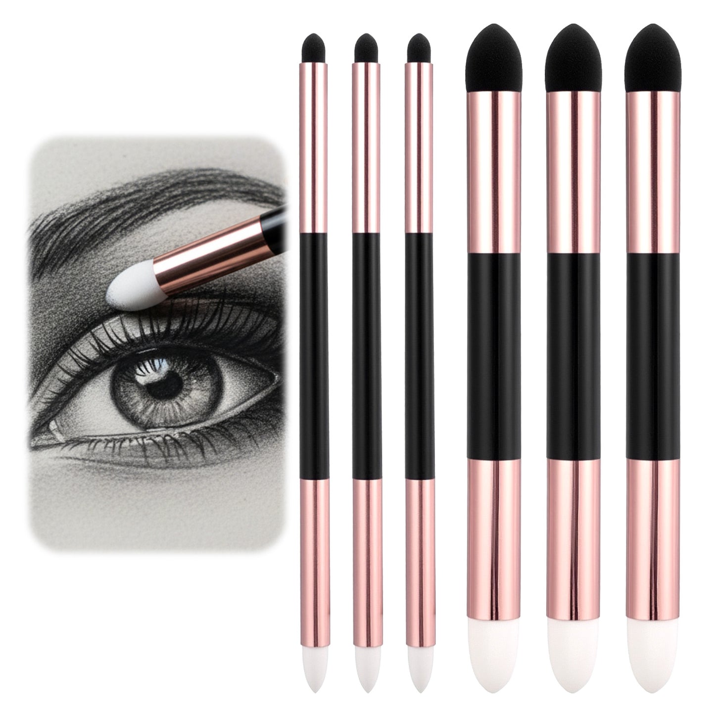 6 Pcs Artist Blending Sponge Pen Set Dual Tip Sketch Rubbing Sponge Brush For Oil Pastel Blending Tools Reusable And Washable Drawing Art Sponge Brush For Artist Highlight Shadow Sketch Drawing Blend