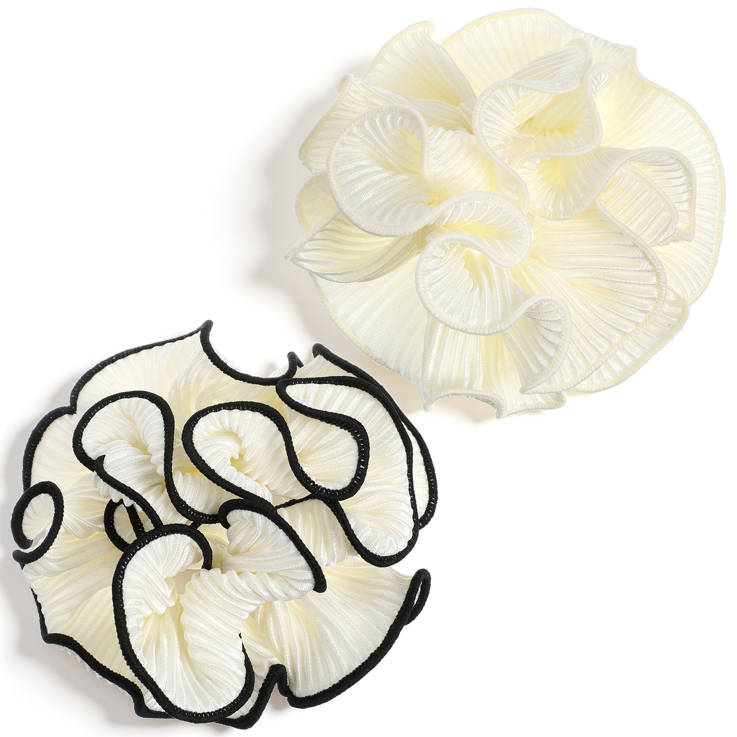 Sorcristy Ruffle Scrunchie 2 Pcs 4.72 Inch Oversized Puffy Hair Scrunchies