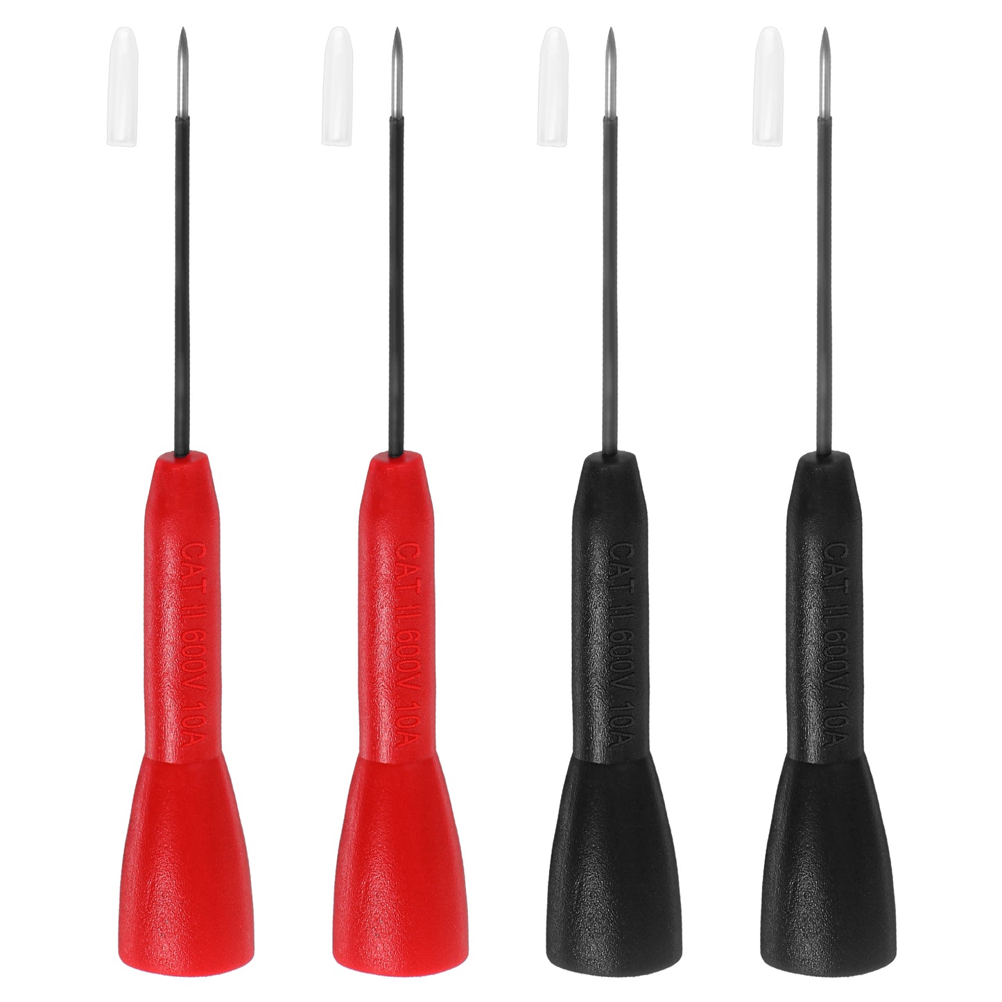 4 Pack 2mm Extended Needle Test Probes Multimeter Needle Probe Pins 600V/10A Non-Destructive Multimeter Test Probe for Leads Tl71 Tl75 Red Black