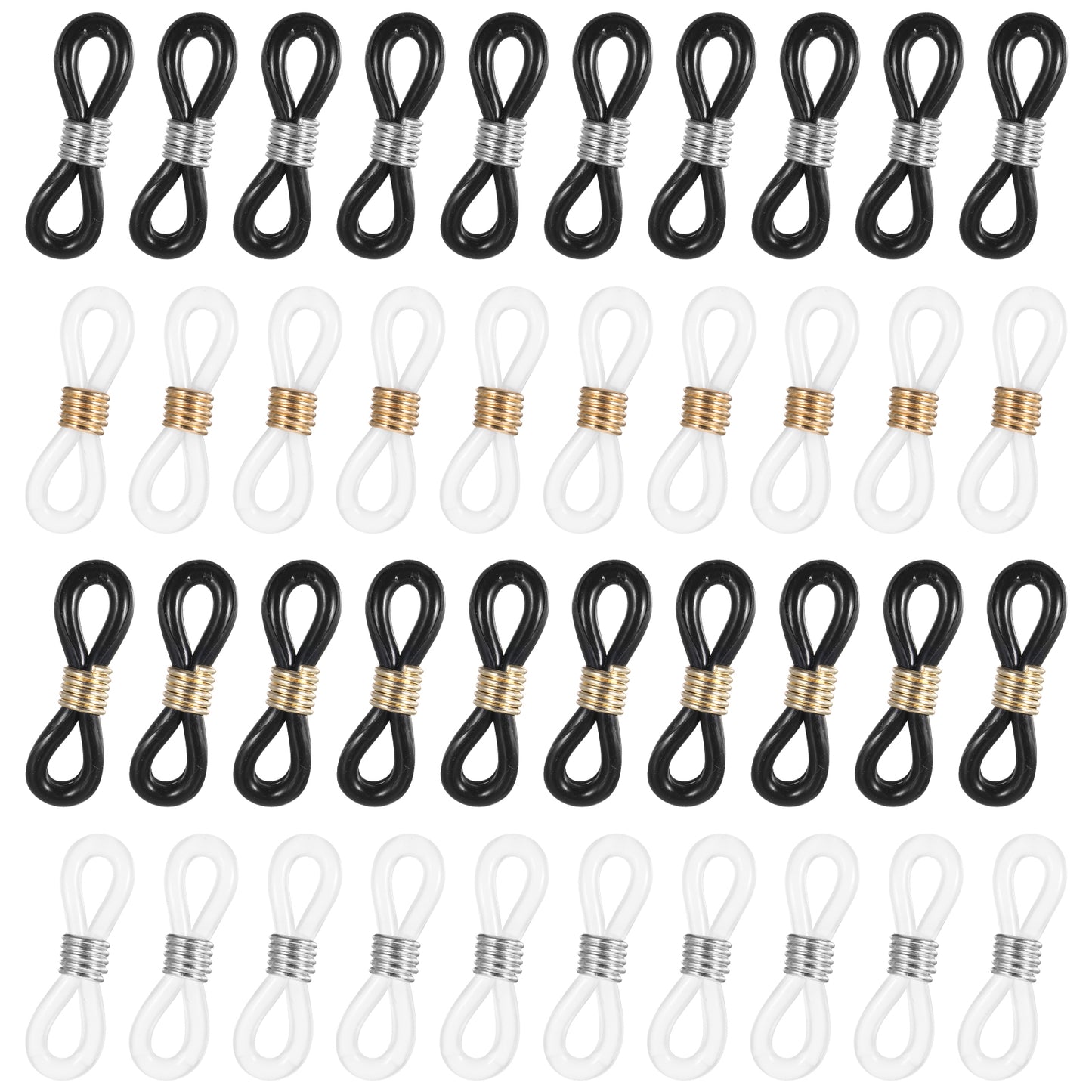 Ymapinc 40PCS Eyeglass Chain Connector, Glass Holders for Eyeglasses Sunglasses Stylish Women Accessories Around Neck Chain Straps(Rubber Zinc Alloy, 0.83x0.28inch)