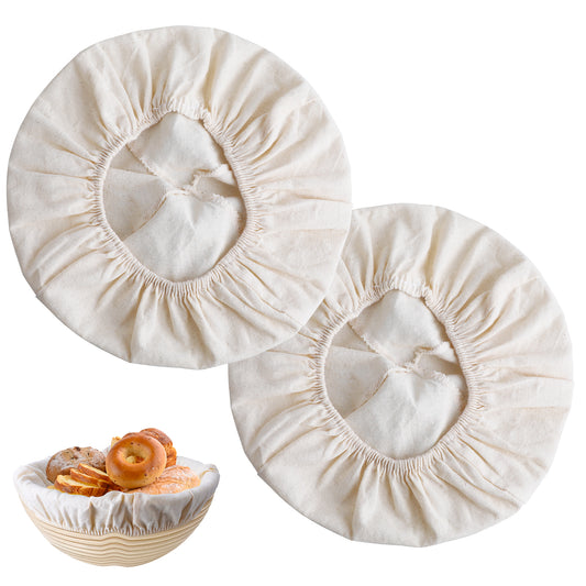 Ymapinc 2Pcs Bread Proofing Basket Cloth Liner Baking Dough Basket Cover Round Banneton Liner for Sourdough Bread Baking Bowl Covers for Bread Rising Baking Supplies 10 inch
