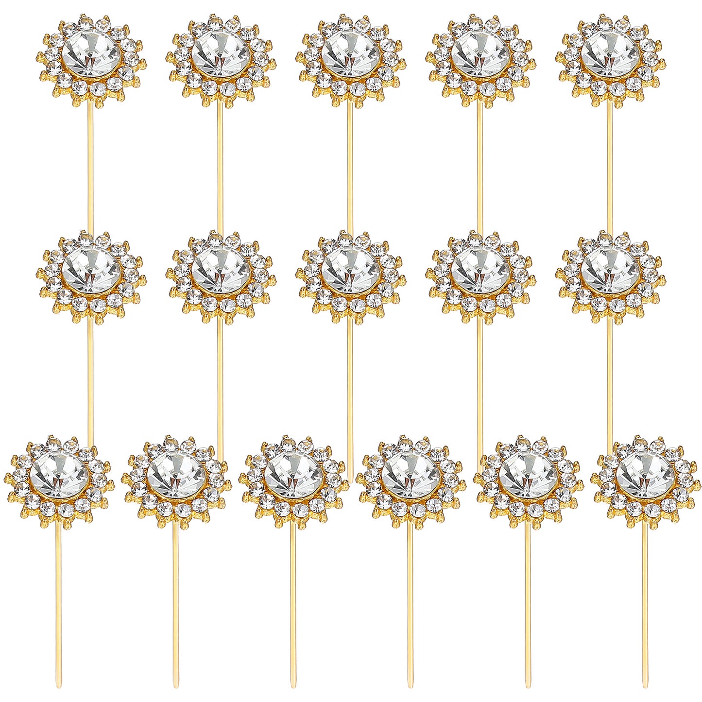 Mabor 16Pcs Diamond Pins for Bouquets, Rhinestone Flower Head Pins