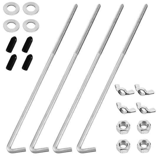 28 Pcs Battery Hold Down Kit Battery Bolts Car Batteries Holder 4 Pcs Fully Threaded Rod 304 Stainless Steel J Bolt J Hook Batteries Hold Down Bracket for Firmly Support Car Truck SUV