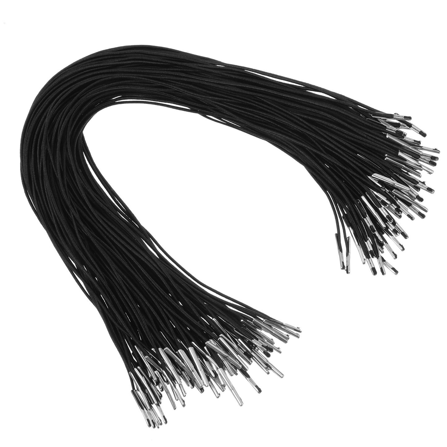Sorcristy 100 PCS Elastic Cords with Metal Ends, 11.81 Inch Mask Lanyard Elastic String Extender Strap Soft Stretch Band Hat Extender for Mask Making DIY Crafts Party Hat Menus Book Binding