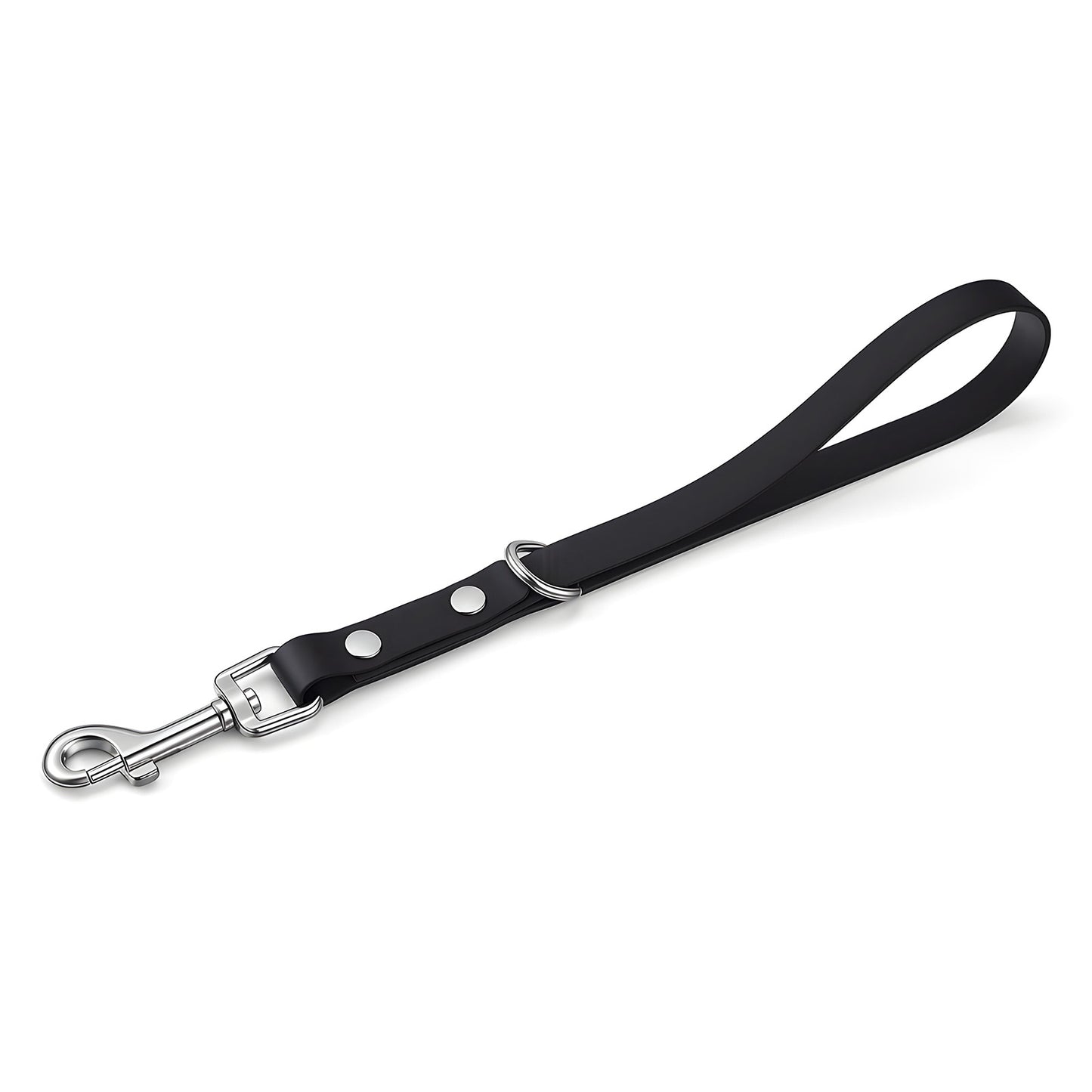 12 Inch Short Dog Leash Short Leash for Dog Training Waterproof PU Leather Pet Tab Leashes Training for Safety Control All Breeds (Black)