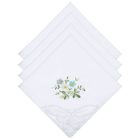 Ymapinc 3PCS Embroidered Lace Cotton Handkerchiefs for Women, White Handkerchief with Floral, Soft Cotton Handkerchiefs Suitable for Weddings, Embroidered Lace Show Elegance 11 Inch
