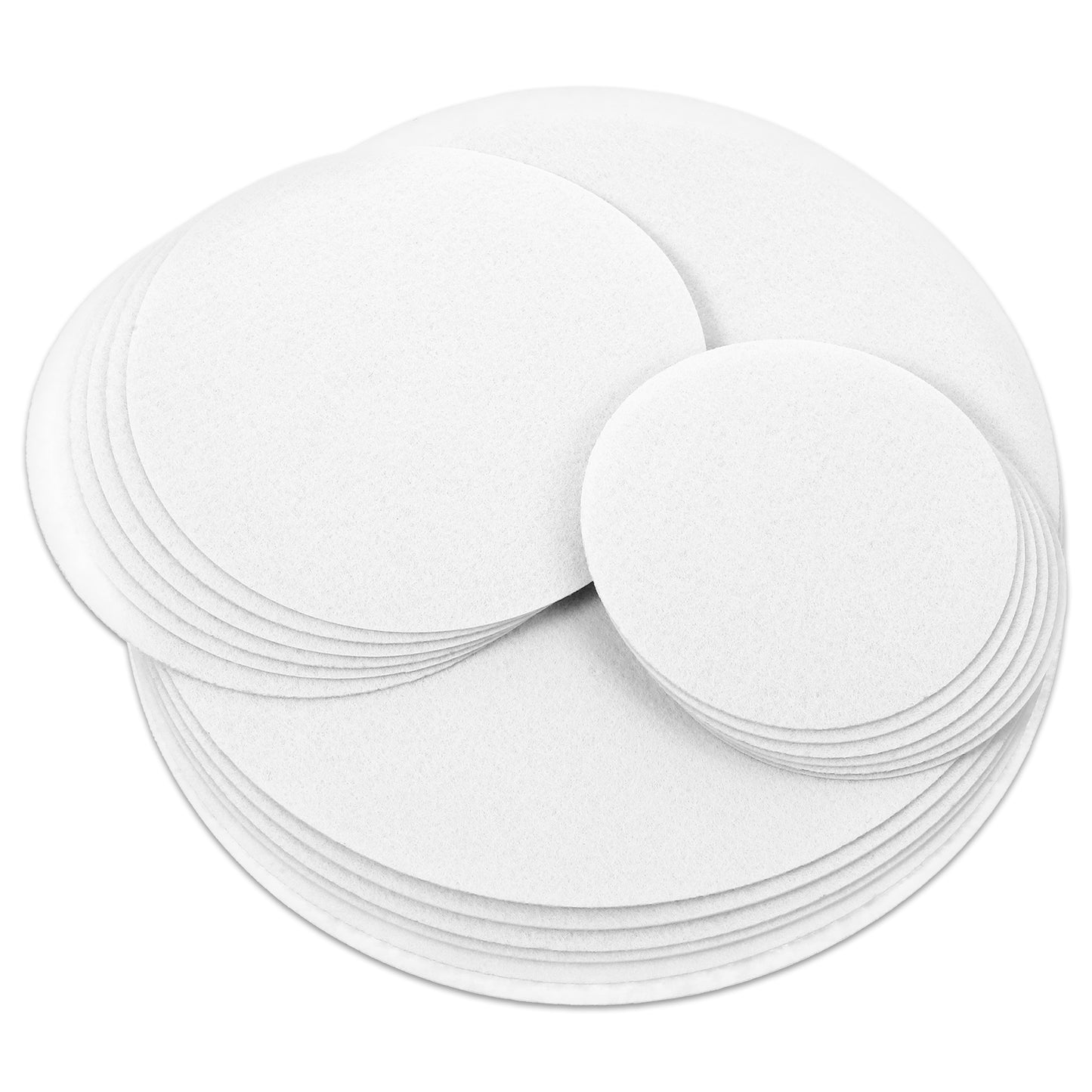 Bremorou 18 Pcs Felt Plate Dividers 3 Sizes Soft Felt Plate Protectors Dish Protectors Seperators Reusable Felts Cloth Cushion Pads for Plates Stacking Protection White (9.33/5.87/4.25 Inch)
