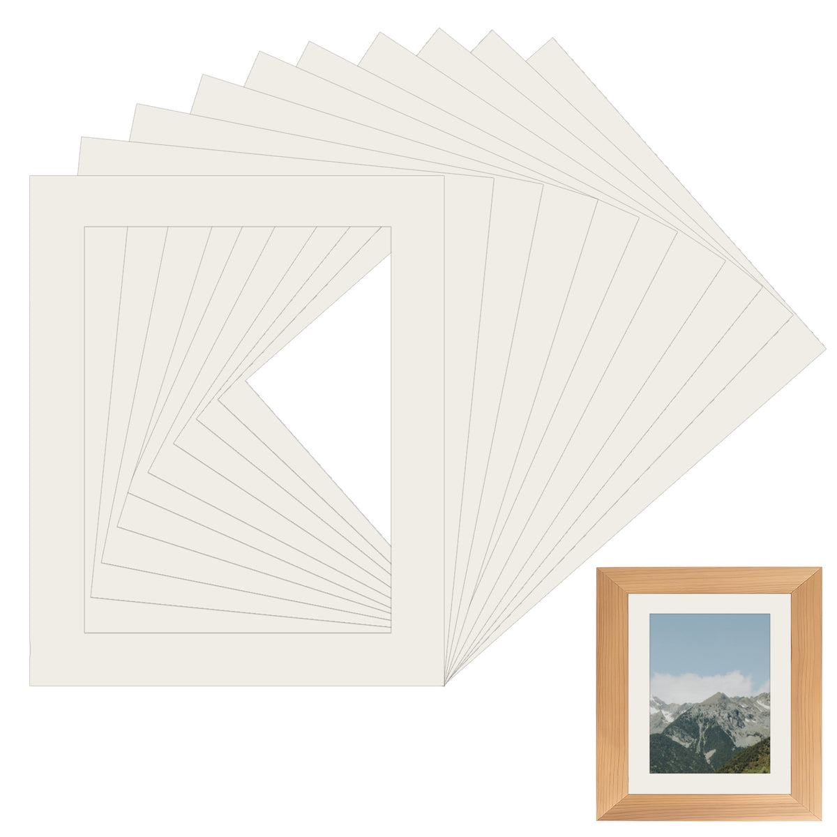 Matwsec 8x10 Picture Mats for Frames 10 PCS White Picture Mounts