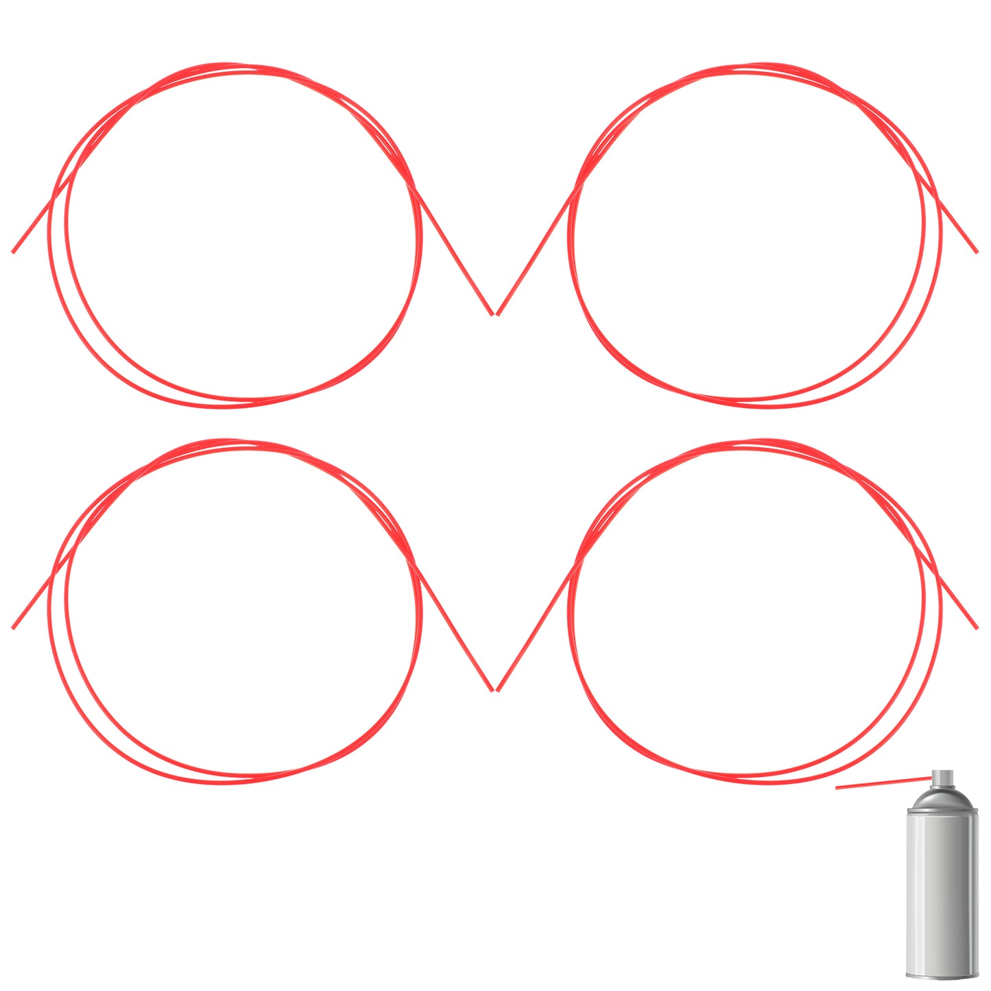 4 Pcs Spray Can Replacement Straws Can Straw Red Straws Plastic Long Flexible Straws Flexible Spray Extension Straws Flexible Extension Hose Spray Can Extension Straw for Automotive Lubricant