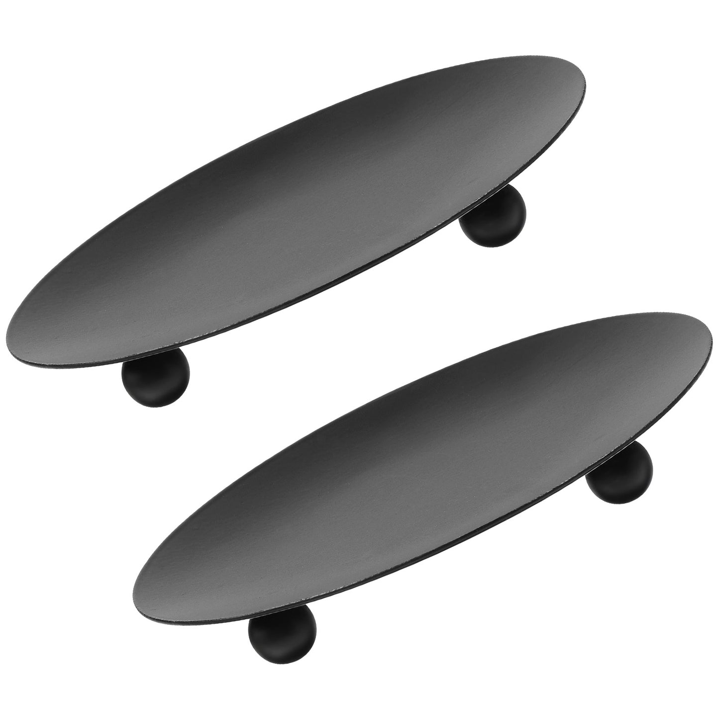 2 Pcs Candle Plate, Black Iron Decorative Candle Holder for LED & Wax Candles, Metal Plate Candles Stand, Decorative Iron Pillar Plates, 3.6 Inch Diameter, Perfect for Weddings, Spa