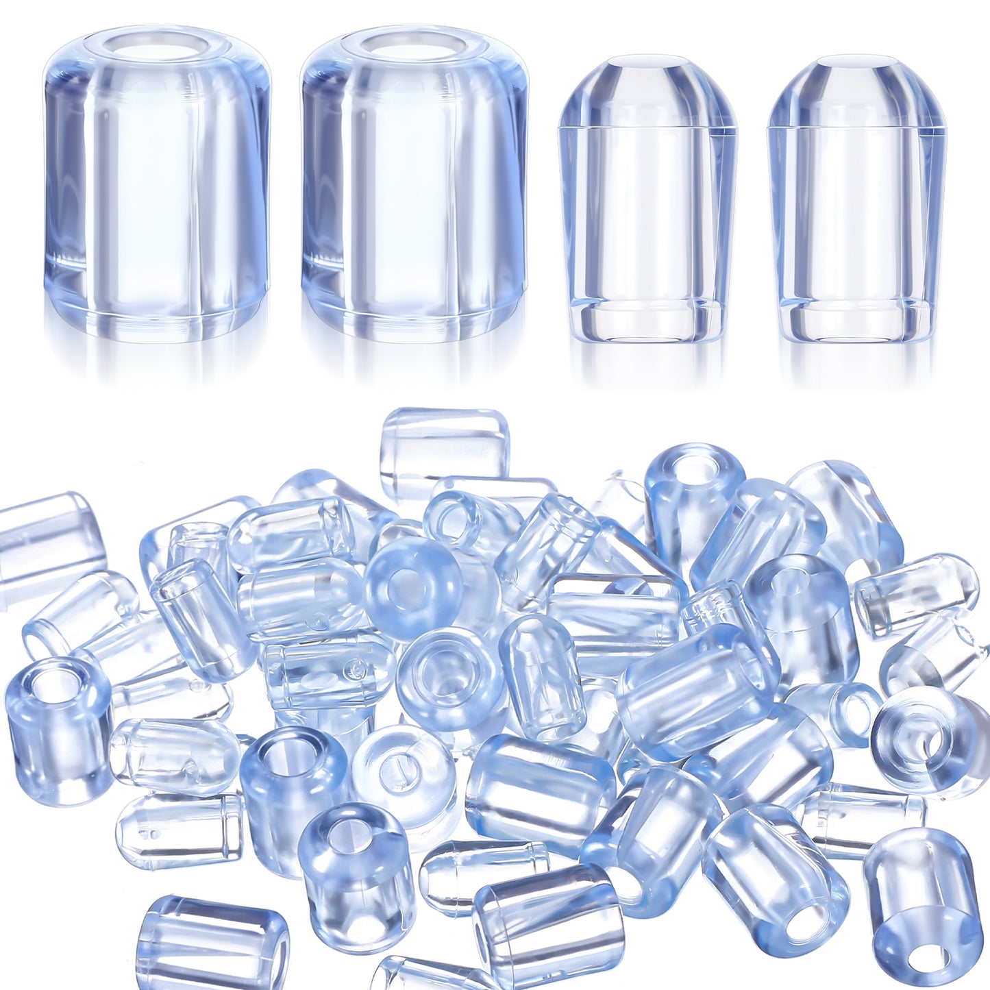 Teaaha 60 PCS Rubber Feet for Sink Grid, Kitchen Sink Rack Rubber Feet Bumpers Protector Plastic Sink Grate Replacement Bottom Feet Accessories, Clear Grid Drainer Foot for Kitchen Sink Grid