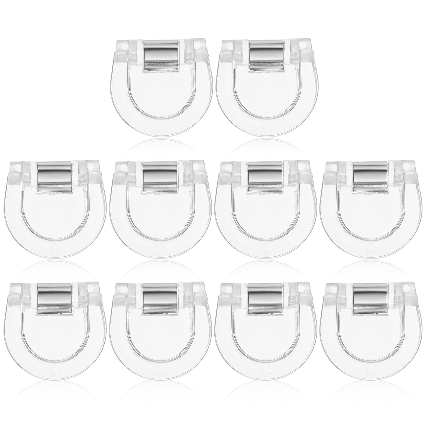 RAHHLIZS 10 Pcs Hem Clips for Pants Invisible Pant Clips for Long Pants No Sew Instant Pant Cuff Clip for Shorten Jeans, Cuff Sleeves, Dress Clothing No Slip Tighter (Transparent)