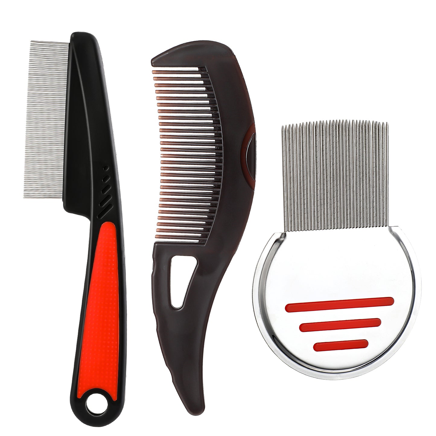 Tyqour 3Pcs Dandruff Comb Psoriasis Comb Scalp Sweep Detoxing Comb Stainless Steel Fine Tooth Comb Dandruff Removal Comb Multifunctional Hair Grooming Tool for Women Men Scalp Massage Refreshing